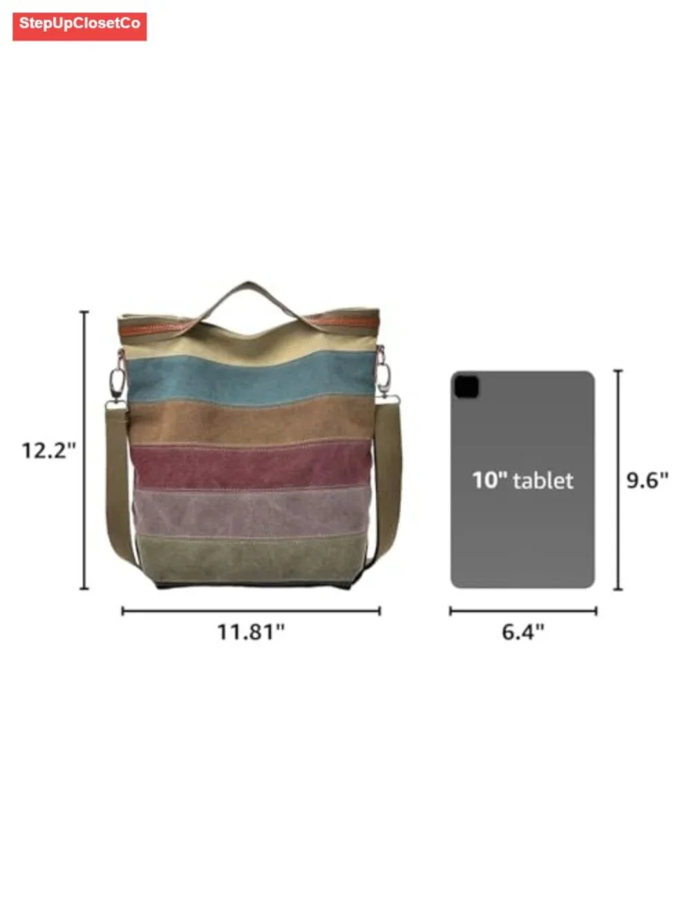 Canvas Hobo Tote Bag Large Capacity Crossbody Shoulder Purse with Adjustable